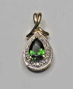 585 Gold Anhänger Grossular / Diamanten  -  Gelbgold - Bild 1 von 6