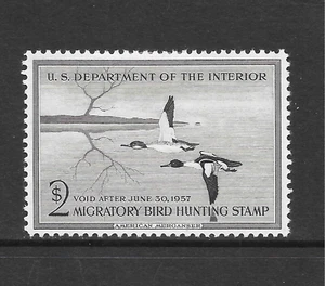 U.S. SCOTT RW23 MH VF+ - 1956 $2 BLACK ISSUE -  FEDERAL DUCK STAMP - Picture 1 of 2