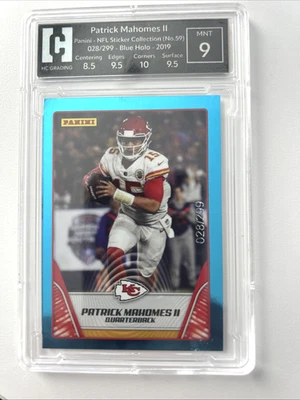 2019 Panini NFL Sticker Collection - Blue #59 Patrick Mahomes II /299. - Image 1 of 3
