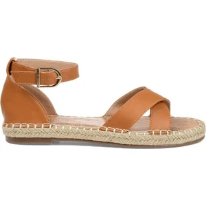 Journee Collection Womens Lyddia Brown Flat Sandals 7 Medium (B,M) BHFO 2513 - Picture 1 of 3
