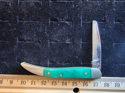 Frost Cutlery Single Blade Pocket Knife Green Scales Used Great Shape - Image 1 of 2