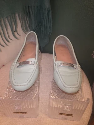 Nautica sea foam green Silver Buckle Faux Leather Slip On Loafers Shoes Size 7 - Image 1 of 4