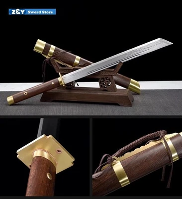 Espada espada china Wushu Dao de acero al manganeso Katana lista para la batalla 牛尾刀Q8611 Foto 1 de 4