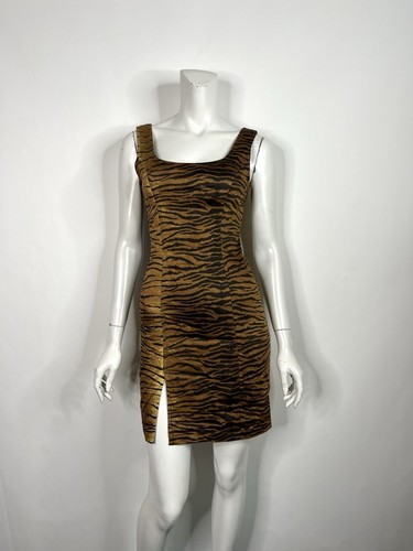 Abito vintage Moschino Jeans marrone stampa animalier 42 M