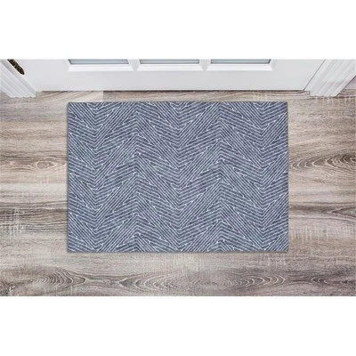 Linon Washable Lathan Polyester 2'x3' Rug in Gray - Image 1 of 4