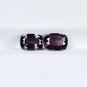 2.30 ct BEST GRADE DEEP PURPLE / NATURAL SPINEL - Cushion 7x5 2pcs Gem Video !! - Picture 1 of 3