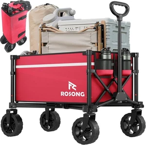 Carro Vagón Plegable con Ruedas Plegable - Plegable Utilitario 90L, Borgoña  - Imagen 1 de 7