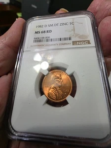 1982 D Lincoln Memorial Cent. Zink. Small Date. NGC MS68RD - Picture 1 of 2