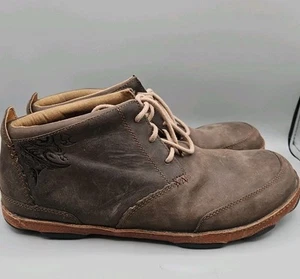 Olukai Kamuela Mens Size 13 US Brown Leather Casual Chukka Boots Lace Front - Picture 1 of 9