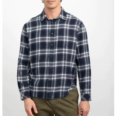 NEW Rails Mens Brushed Lennox Plaid Flannel Button Up Shirt Blue Cotton Size L - Image 1 of 4