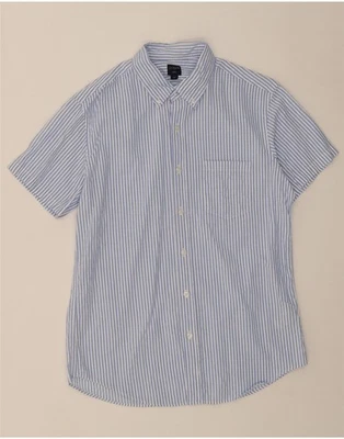 J. CREW Mens Short Sleeve Shirt Medium Blue Striped Cotton BJ07 - Image 1 of 3