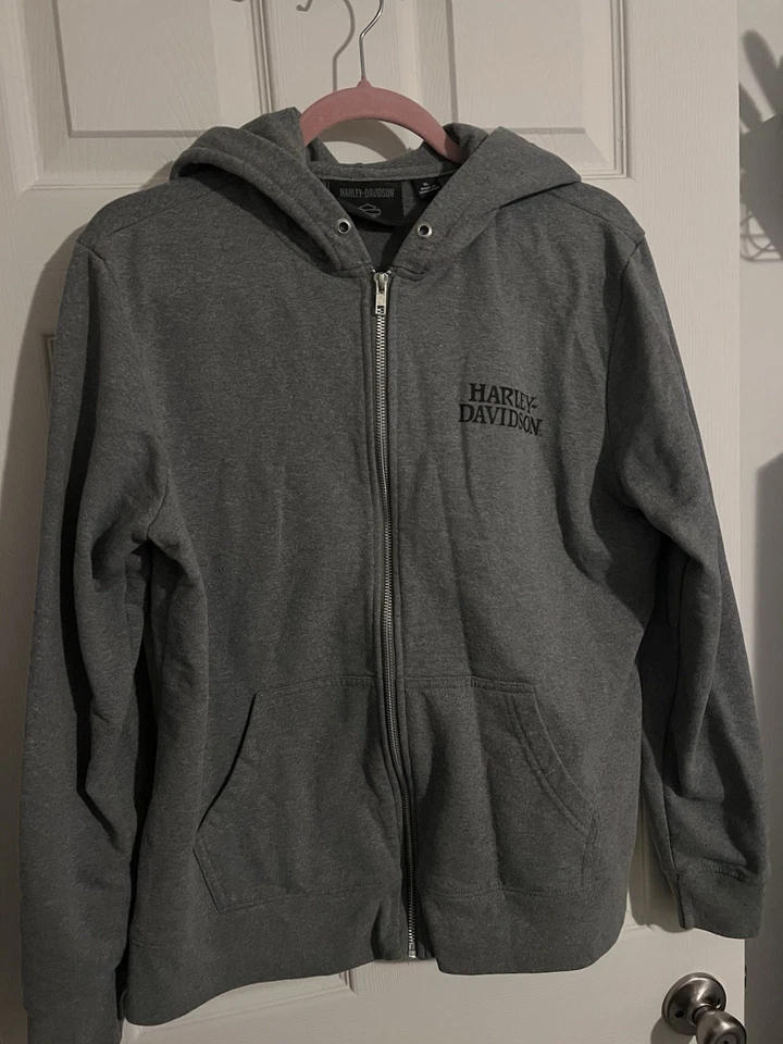 Толстовка на молнии Harley Davidson серая с логотипом Willie G размер XL - Изображение 1 из 4