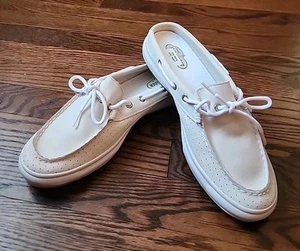 NUEVO Sperry Top-Sider Mujer Cuero Sin Cordones Mules Bote Zapato Beige Talla 9M - Imagen 1 de 10