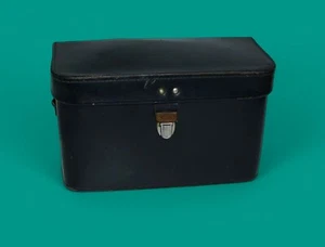 Vintage Black Hard case, camera bag, leather case for cameras 28x17x14 cm - Picture 1 of 6