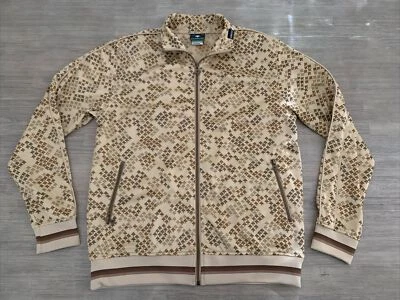 很好复古 LRG Lifted Research Group 轨道夹克男式 M 码棕色树 Y2K — 第 1/4 张图片