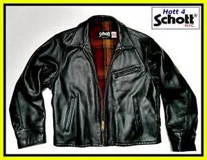 Magnificent RARE Men's SCHOTT Black Leather 681 Jacket Excellent Condition - Picture 1 of 20