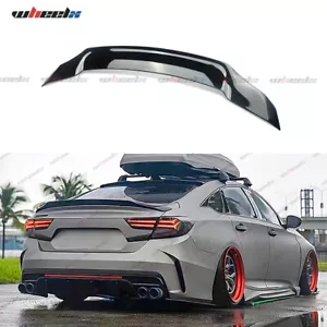 FOR 18-2022 HONDA ACCORD JDM STYLE HIGH KICK GLOSS BLACK DUCKBILL TRUNK SPOILER - Picture 1 of 12