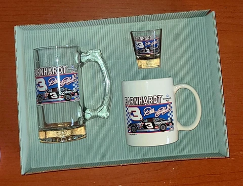 DALE EARNHARDT FAN SET HUNTER MUG, SHOT GLASS, CERAMIC CUP GLASSWARE Cover