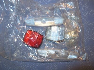 Bicycle Older Style Reflector Clear Wheel & Red / Clear Reflector Kit Set -New - Picture 1 of 6