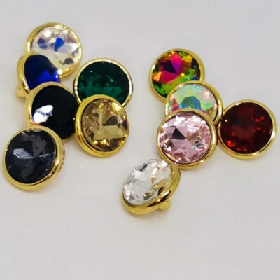 20Pcs 10mm Crystal Rhinestone Buttons with Shank for Sewing Shirt DIY Craft - Image 1 of 4