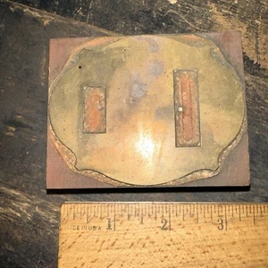 Print Block “ Light Switch Image “ Brass Face - Picture 1 of 7