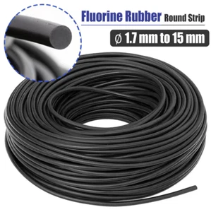 Solid FKM Rubber Cord Black ∅1.7-15 mm Seal Round Strip High Temp Oil-Resistance - Picture 1 of 5