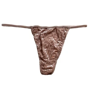SKIMS XL Tan Velvet Velour Logo G String Panties Intimates & Sleepwear NWT - Picture 1 of 4