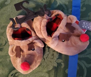 Pantofole natalizie per bambini con renna Rudulph Holiday Time - Foto 1 di 4