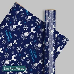 Tottenham Hotpsur FC Christmas 3m Roll Wrapping Paper - Picture 1 of 4