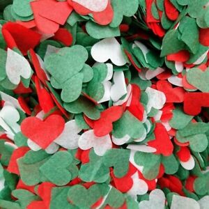 4000 Christmas Wedding Confetti Biodegradable Red Green Hearts Crackers Balloons