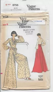 Vintage Vogue 8755 Misses Top & Wide Leg Pants & Skirt Size 8 UC FF - Picture 1 of 6