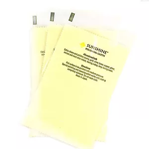 Sunshine Yellow Jewelry Polishing Cleaning Cloth | Gold Silver ++ | Large 3 Pack - Picture 1 of 9