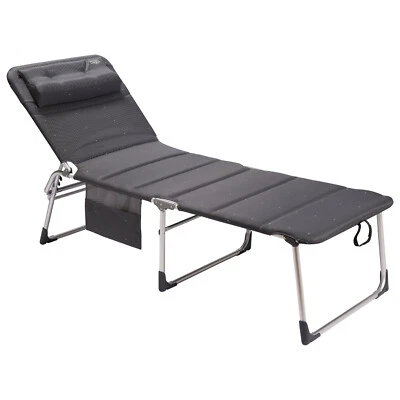 CRESPO Sonnenliege Liegestuhl AL 363 Deluxe Camping Garten Liege Klappbar Alu XL - Bild 1 von 4