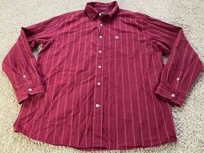 Camisa con botones Aigle para hombre talla grande L roja a rayas manga larga algodón  Foto 1 de 4