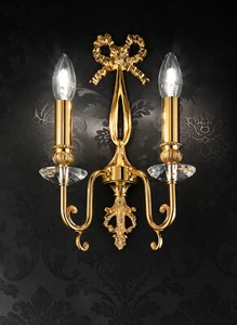 Classic Gold Brass And Crystal Wall Sconce 2 Lights MS-381 - Picture 1 of 1