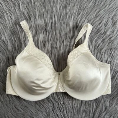 Bali White Floral Lace Bra Womens Size 38D White Underwire Back Closure - Image 1 of 4