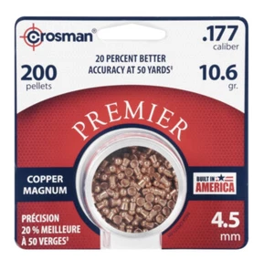 Crosman Copper Magnum Pellets, .177 Caliber, 10.6 gr., 4.5mm, 200 Count Pack - Picture 1 of 1