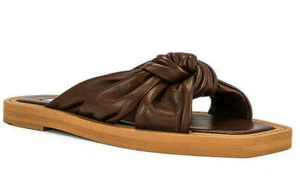 Jimmy Choo Tropica Knotted Leather Flat Sandal Bronzed Women's 36 EU US 6 $495 - Picture 1 of 12