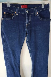 Levi's Tough Boot Flare Jeans Womens Size 10 Blue Dark Wash Denim Jeans 34x31 - Picture 1 of 4