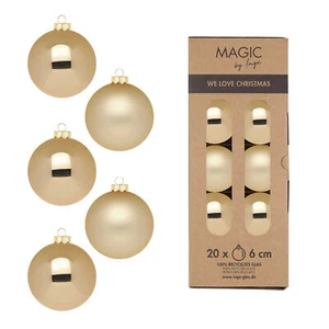 Christbaumkugeln Weihnachtskugeln Glas Ø 6 cm 20 Stück brokatgold - Bild 1 von 1