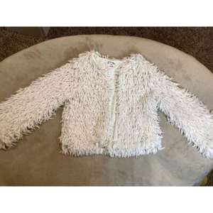 Art Class Girl's Faux Fur Shaggy Jacket, Size 7/8, Ivory - Picture 1 of 9