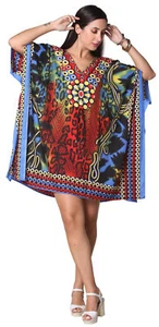 Para mujeres Hermoso Estampado Corto Kimono Caftán Vestido Cubierta Suelto Soltero C - Imagen 1 de 13