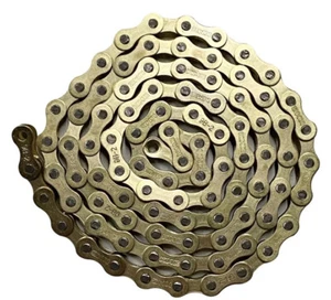 Kmc 1/8โ BMX Chain Gold Kmc (9A-2) Gold Link Chain Bmx Bike Bicycle Framed NEW - Picture 1 of 9