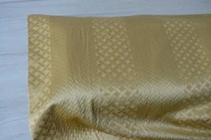 TESSUTO DAMASCATO A METRAGGIO RIGATO QUADRETTINO COLORE GIALLO VERSAILLES - Imagen 1 de 2