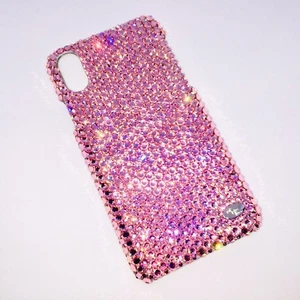 Für iPhone Xs Max BABY PINK hellrosa Bling Rückseite Hülle mit SWAROVSKI Kristallen - Bild 1 von 6