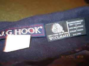 CLASSIC J G HOOK SZ 10 NAVY BLUE PLEATED WOOL SKIRT 28 WAIST 22 L - Picture 1 of 4