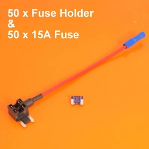 High Quality 50 x 12V Add A Circuit PiggyBack Fuse Holder Low Profile Mini Blade - Picture 1 of 4