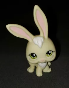 Littlest Pet Shop Hasbro #178 Bunny Rabbit Long Ear Yellow & White W/Green Eyes - Picture 1 of 6