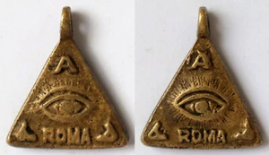 Philippinen Vintage Amulett Anting Anting TRESPICO ROMA AAA dreieckige Medaille - Bild 1 von 8