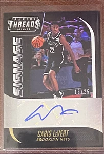 2018 -19 Panini Threads Signage Caris LeVert Auto /25 #29 Brooklyn Nets - Picture 1 of 2